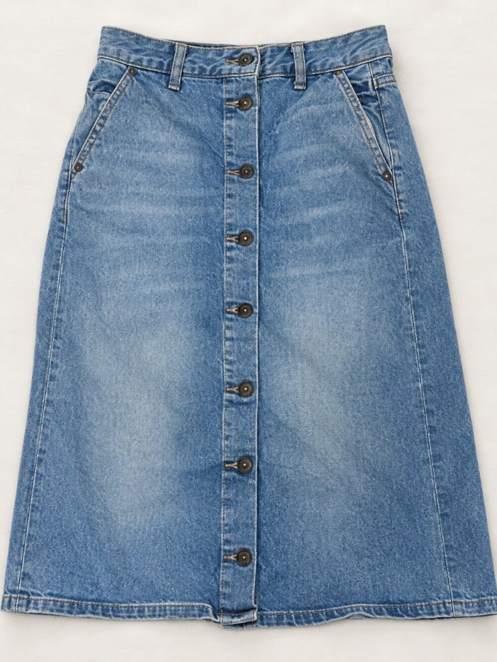 Pilcro & The Letterpress Anthropologie Button Front Denim Midi Skirt 0